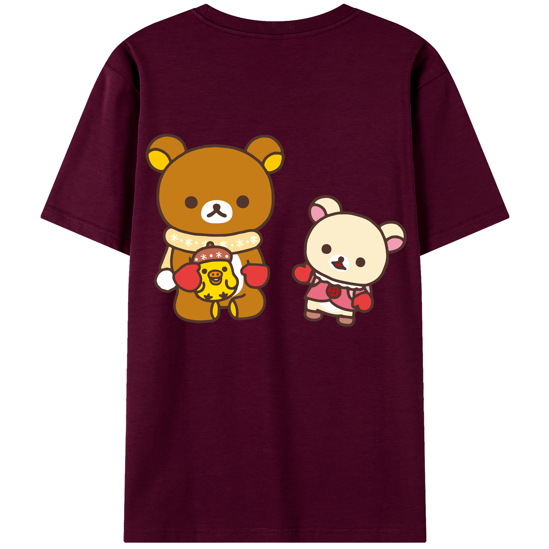（画像用） リラックマ リラックマ キイロイトリ Rilakkuma Korilakkuma Kiiroitori レディース半袖Tシャツ(バックプリント)